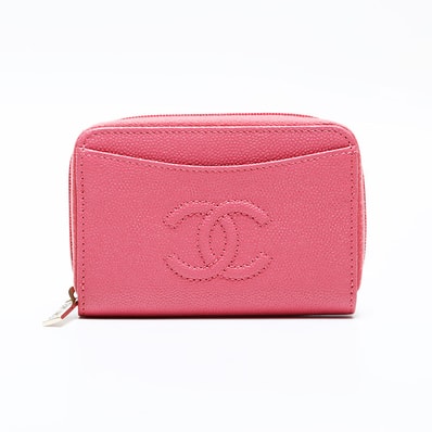 シャネル CHANEL 26番台 2018-2019 ココマーク コンパクトウォレット キャビア ラウンドジップ コインケース【中古】
