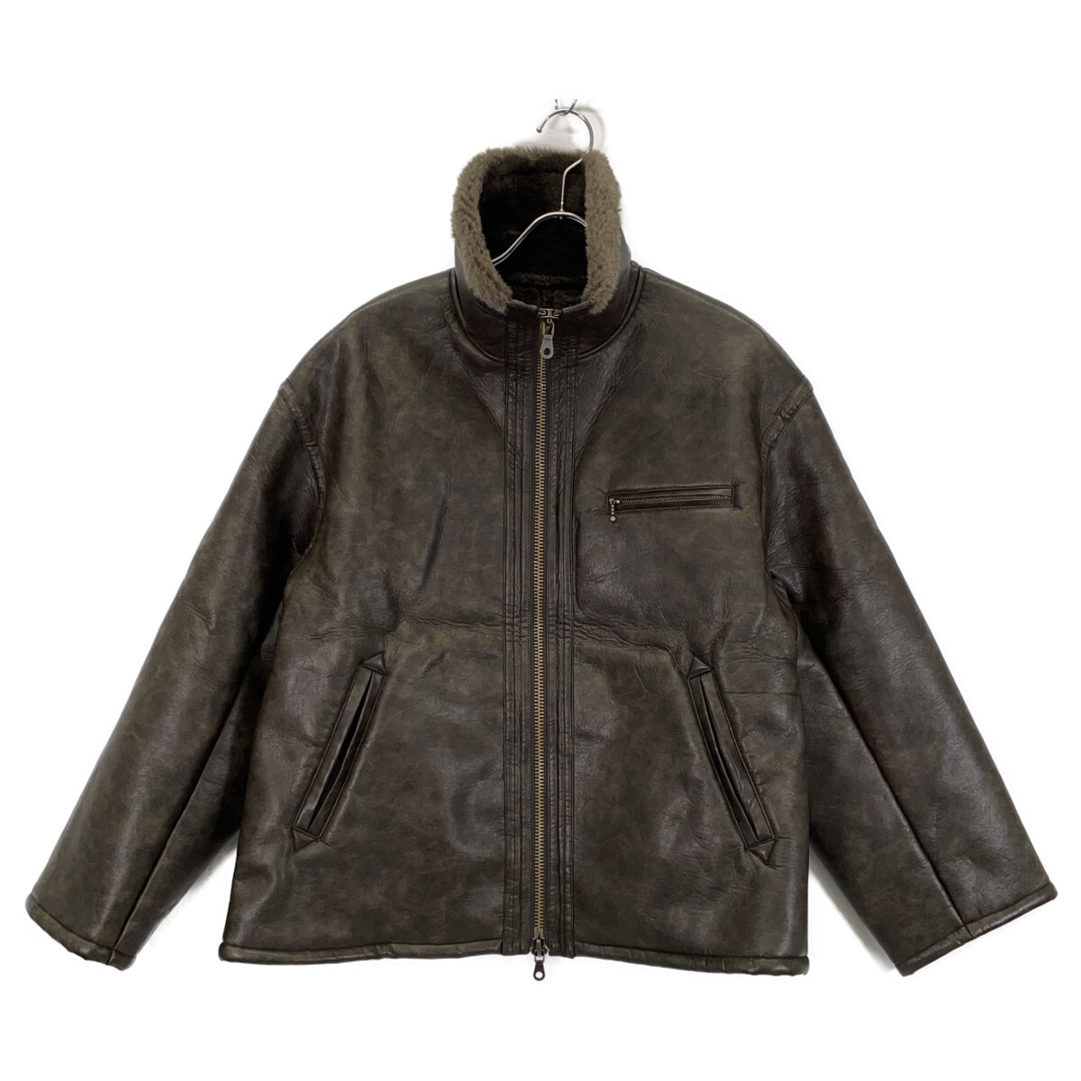 ジャーナルスタンダード 24年製 ブラウン フェイクレザーボアブルゾン F