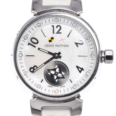 ルイ・ヴィトン LOUIS VUITTON Q12M0 ラブリーカップ 12Pダイヤモンド ホワイトシェル レディース 美品 箱・保証書付き 腕時計 Q#148967