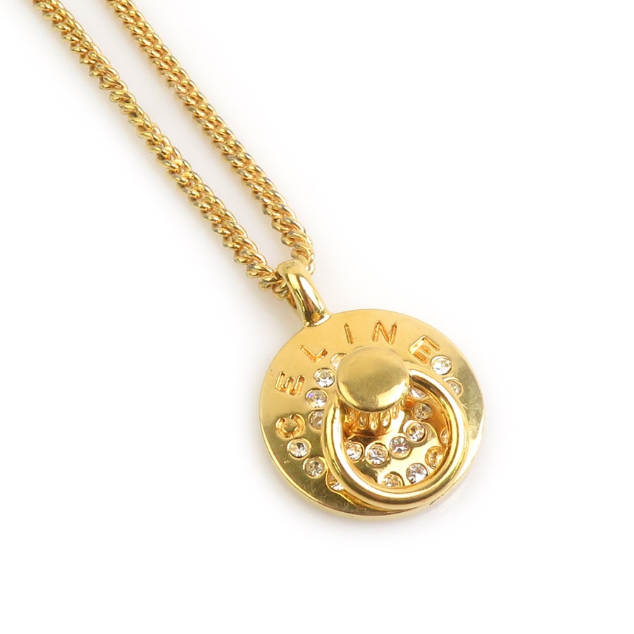 セリーヌ CELINE ネックレス メタル/ラインストーン ゴールド/シルバー レディース【中古】 e61773a