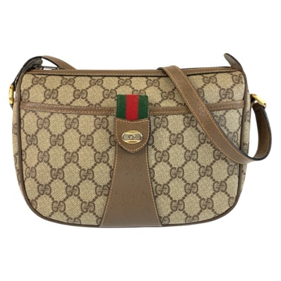 GUCCI グッチ ヴィンテージ シェリーライン ベージュ ブラウン GGスプリームキャンバス ショルダーバッグ ポシェット 603207 【中古】