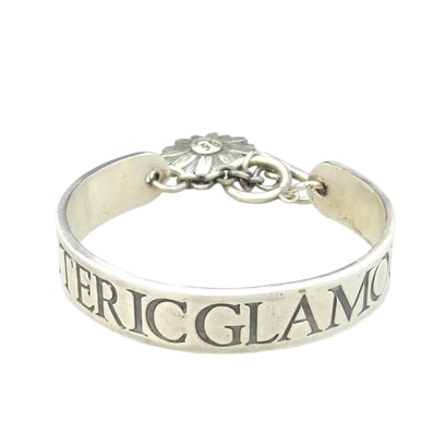 HYSTERIC GLAMOUR ヒステリックグラマー ロゴ フラワー バングル ブレスレット シルバー系【中古】