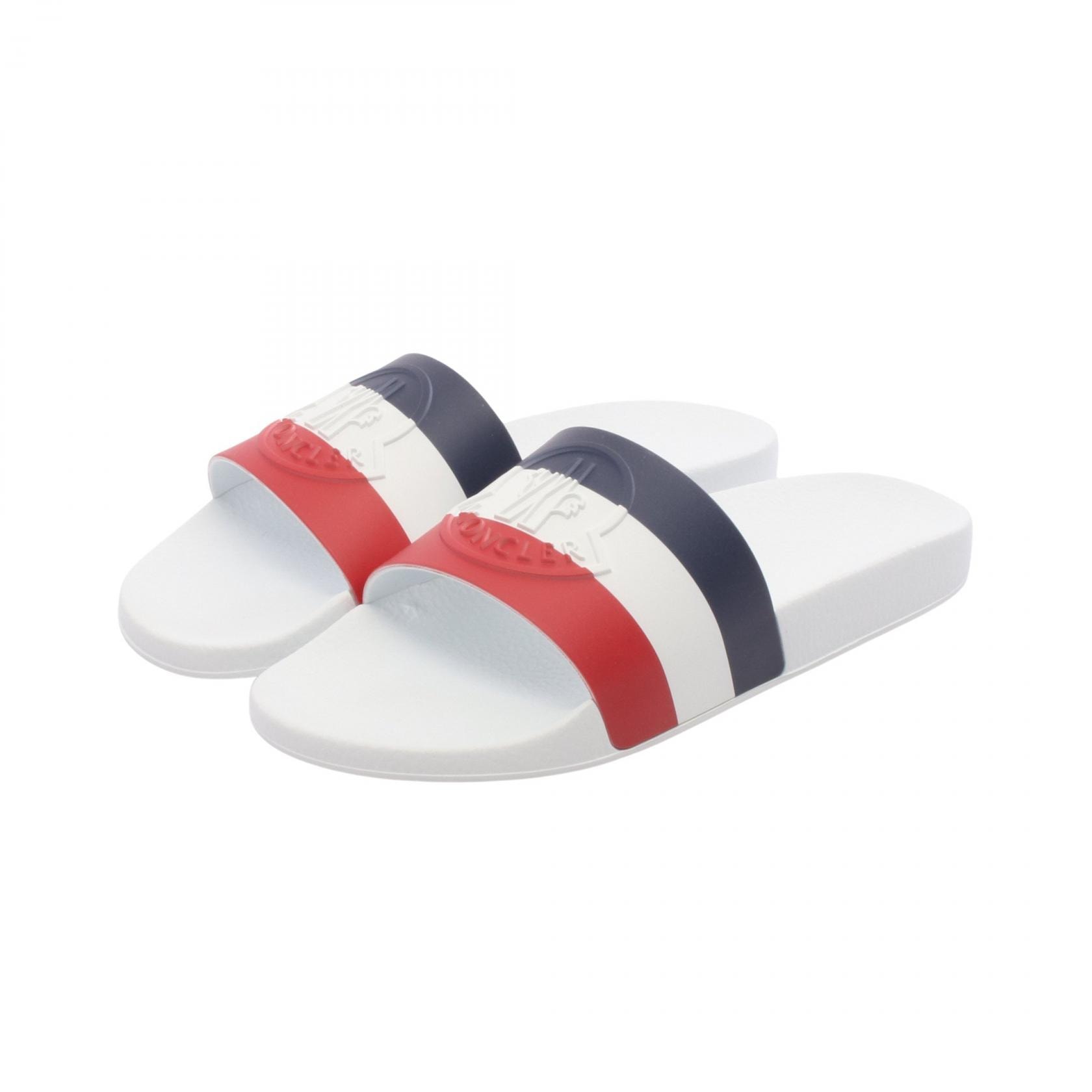 モンクレール MONCLER BASILE シャワーサンダル サンダル 靴 ラバー メンズ レッド系 / ホワイト系 / ネイビー系 4C0002001A4900244 【新品】