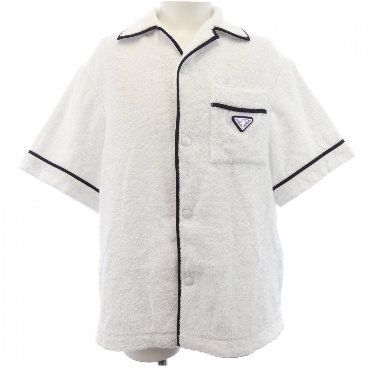 プラダ PRADA トライアングルロゴ コットンテリー ボウリングシャツ SC559 S212 1ZR3 S/Sシャツ