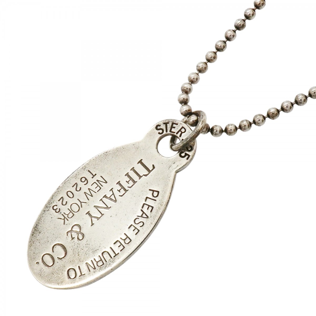 ★最終価格【6jfb0351-k】ティファニー ネックレス リターントゥ/ボールチェーン オーバル シルバー925【中古】レディース