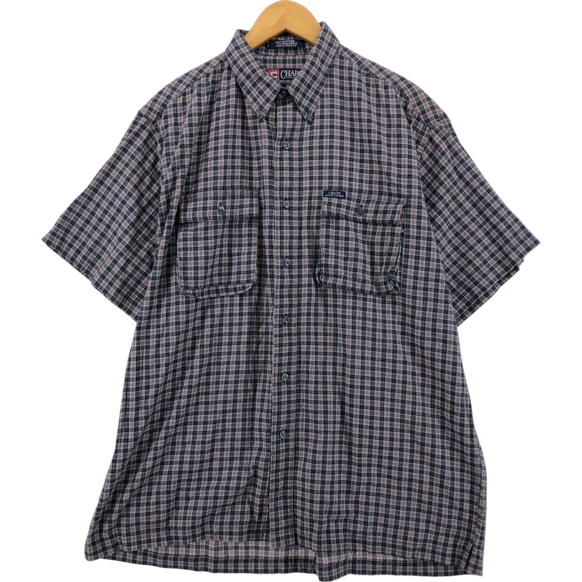 古着 90年代 ラルフローレン Ralph Lauren CHAPS チャップス 半袖 ボタンダウン チェックシャツ メンズL相当 ヴィンテージ/eaa537271