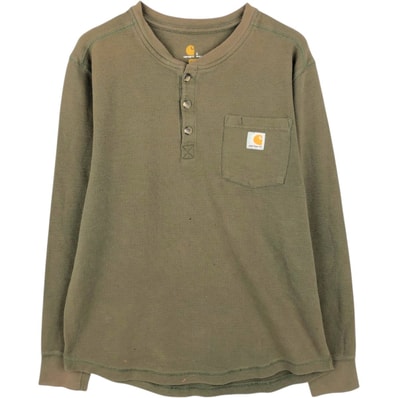 古着 カーハート Carhartt RELAXED FIT ヘンリーネック サーマルロングTシャツ メンズL相当/eaa654931