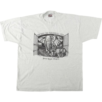 古着 90年代 フルーツオブザルーム FRUIT OF THE LOOM BEST 象柄 アニマルTシャツ USA製 メンズXL相当 ヴィンテージ/eaa664447