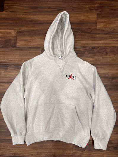 Supreme x Jordan Hooded Sweatshirt "Ash Grey" HF0836-051
