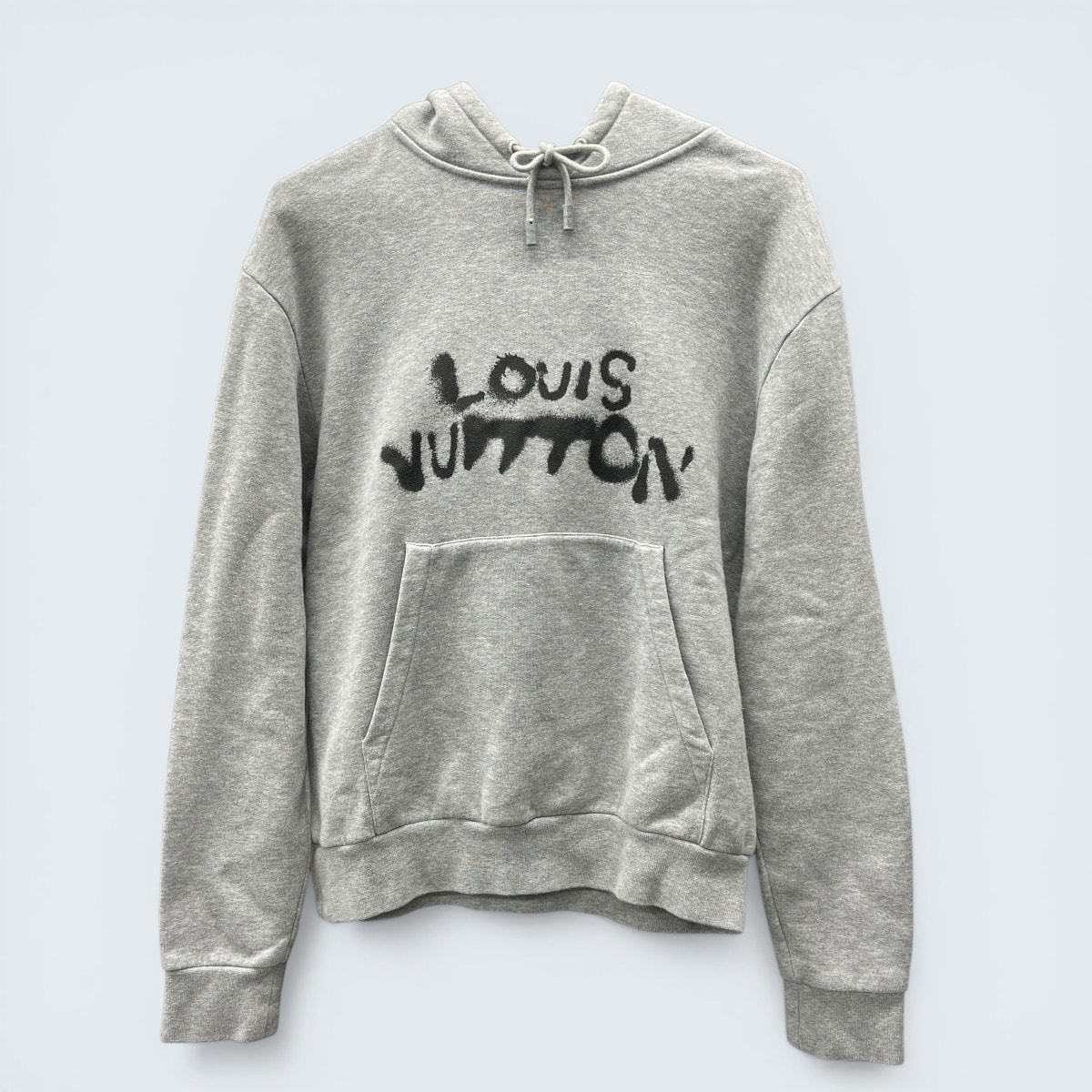 LOUIS VUITTON 極美品 ルイヴィトン 21AW ヴァージルアブロー ネオンワーキングマン フーディ パーカー RM212 UYR HLY68W コットン グレー #XS スウェット ロゴ LV ヴィトン Aランク 中古 鑑定済 ヴィトンパーカー