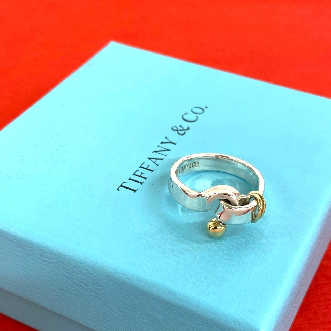 TIFFANY&Co. ティファニー フック&アイ リング シルバー925 K18イエローゴールド リング・指輪 12号 シルバー
 14672