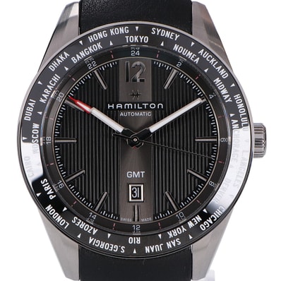 ハミルトン 【美品】H43725731 ブロードウェイ GMT Limited Edition 自動巻き 46mm