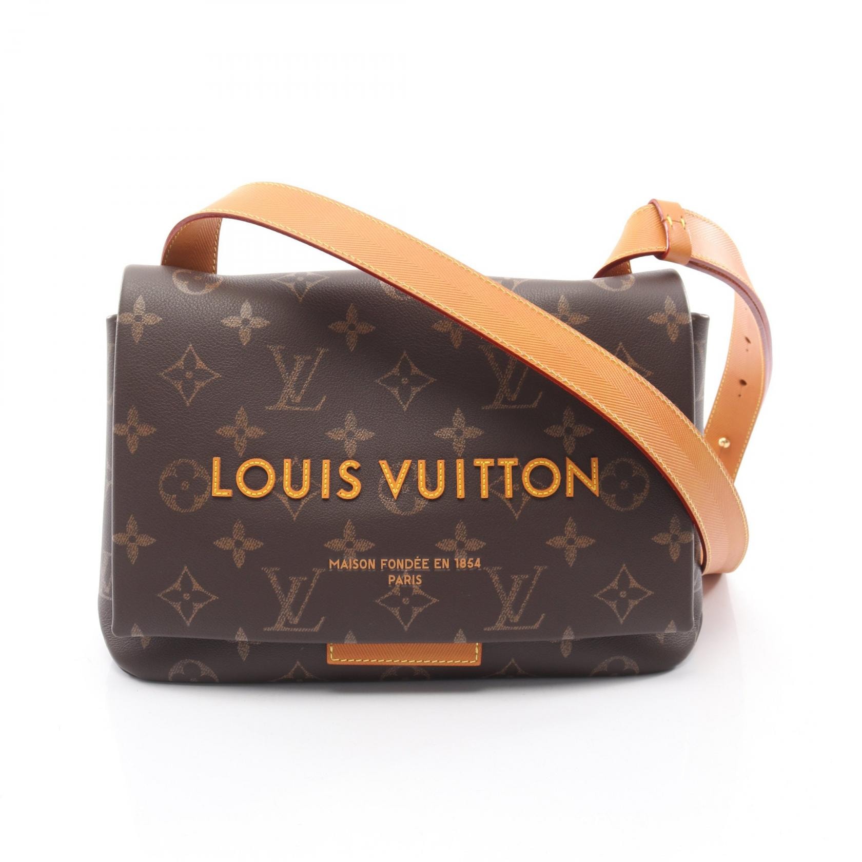 ルイ・ヴィトン LOUIS VUITTON テイクアウトメッセンジャー モノグラム ショルダーバッグ バッグ PVCコーティングキャンバス レザー モノグラム レディース ブラウン系 M28113 【中古】