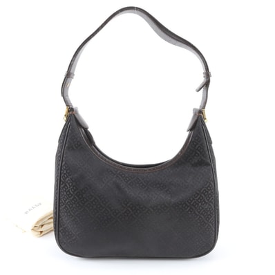 ■美品 バリー Bロゴショルダーバッグ レザー×キャンバス