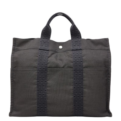 エルメス エールラインMM トートバッグ ハンドバッグ グレー系 キャンバス レディース HERMES 【中古】