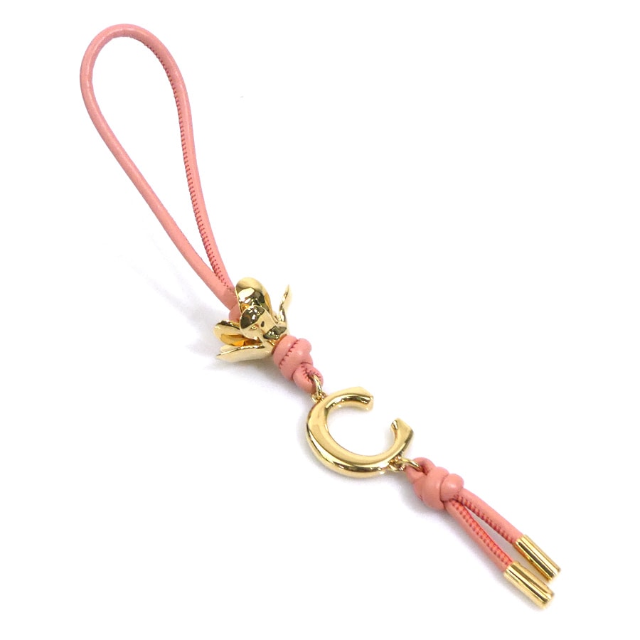 クロエ Chloe チャーム レザー/メタル ピンク/ゴールド レディース【中古】 r11421a
