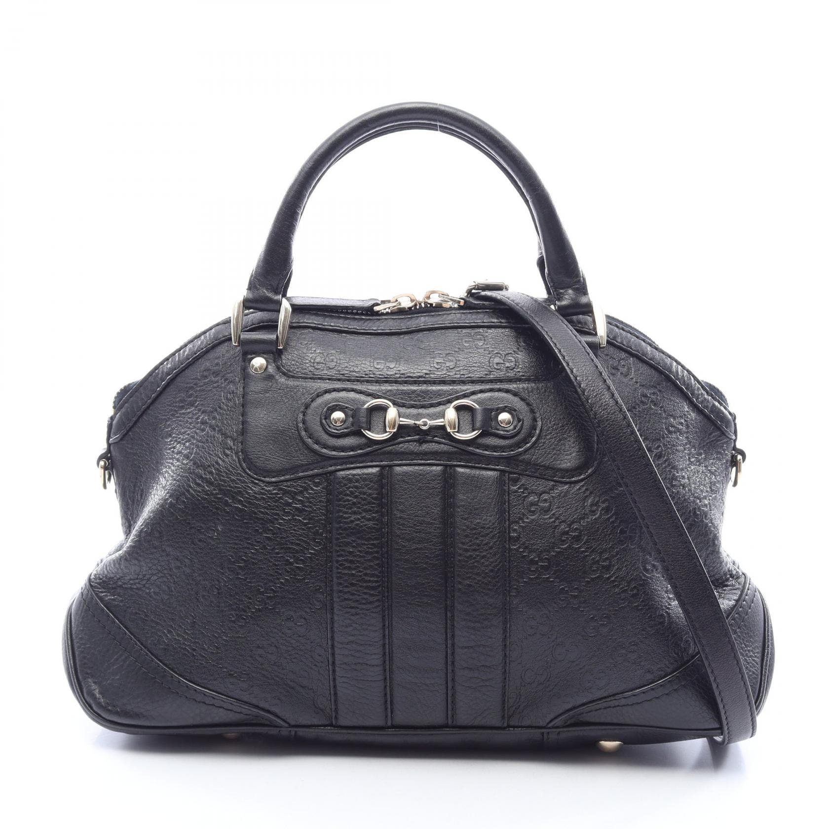 グッチ GUCCI ホースビット グッチシマ 2WAY ハンドバッグ バッグ レザー レディース ブラック系 247286 【中古】