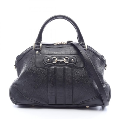 グッチ GUCCI ホースビット グッチシマ 2WAY ハンドバッグ バッグ レザー レディース ブラック系 247286 【中古】