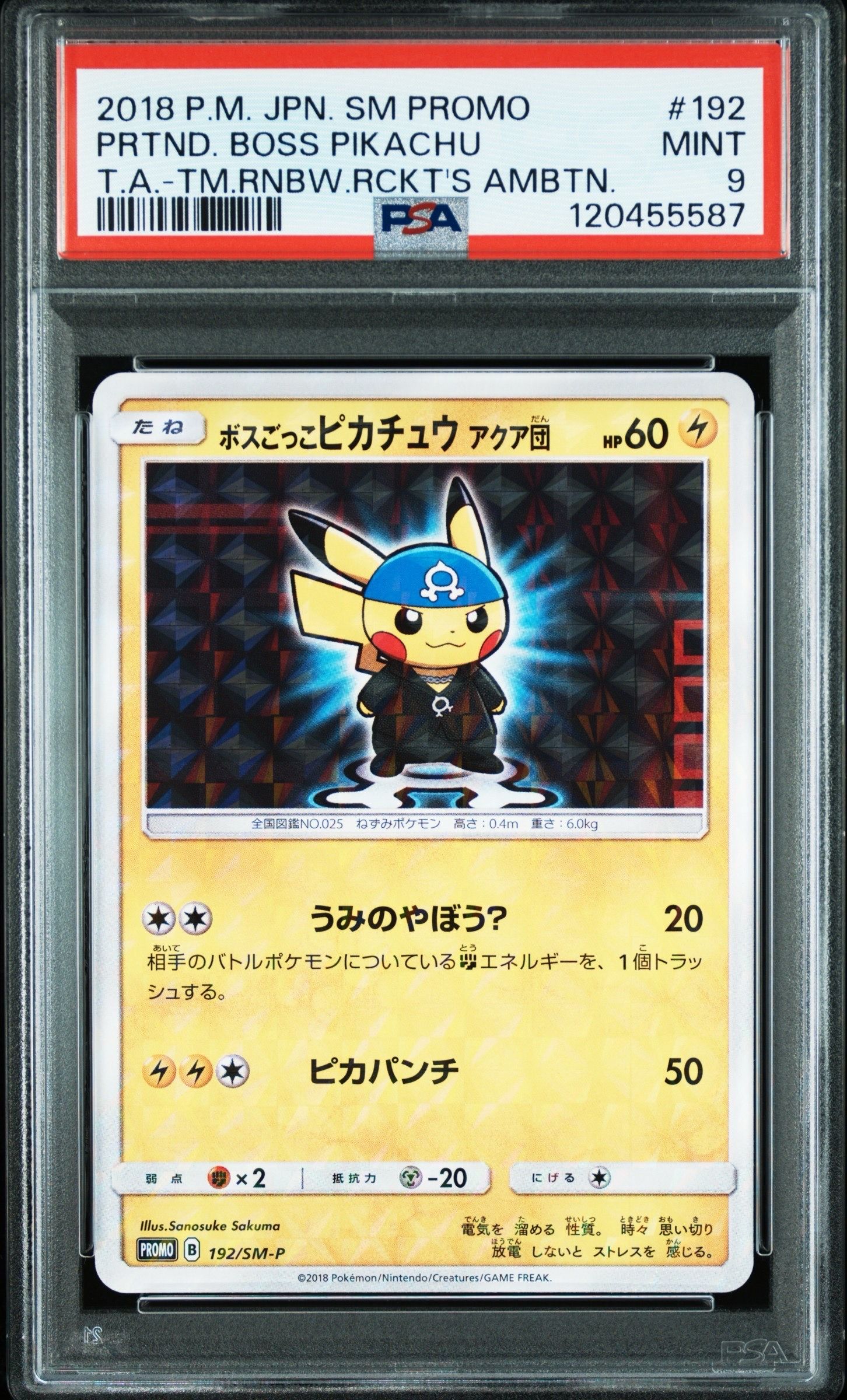 ボスごっこピカチュウ アクア団: プロモ[SM-P 192](プロモーションカード「SM-P」)