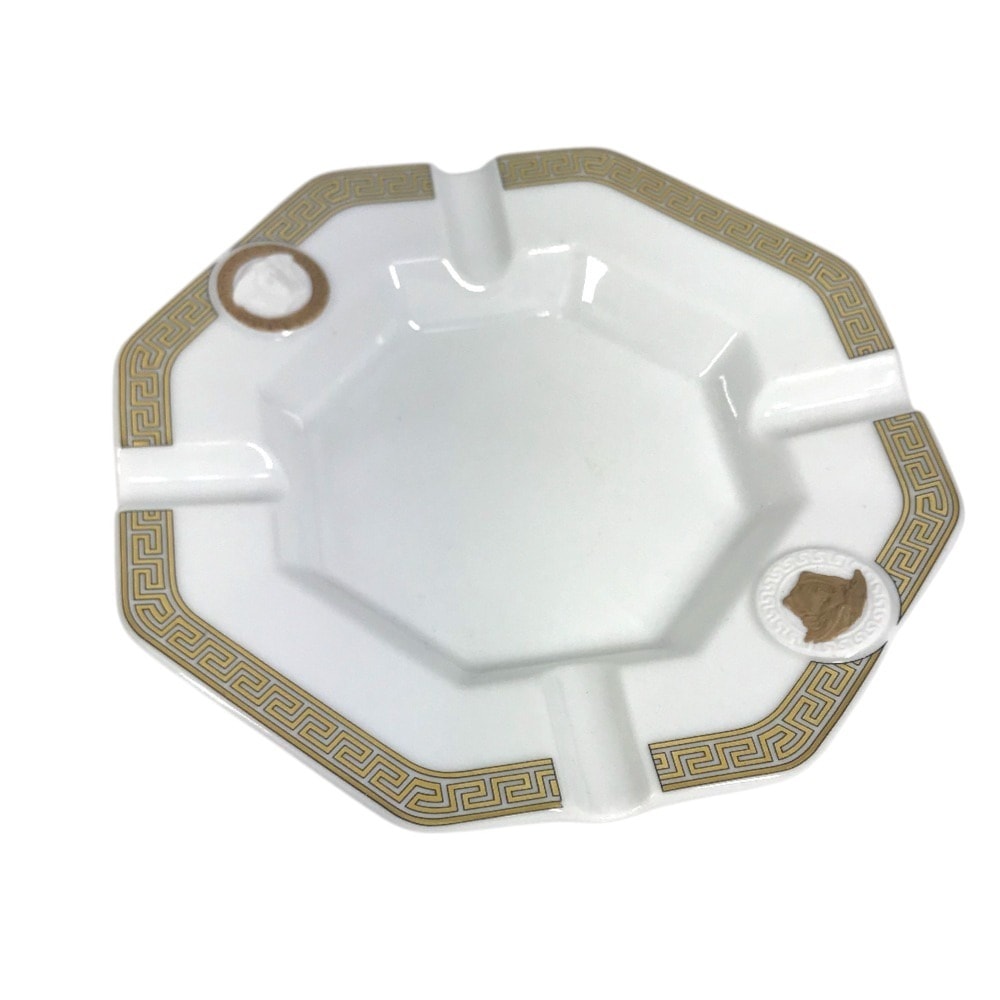 ヴェルサーチ VERSACE メデューサ ロゴ ローゼンタール Rosenthal アッシュトレイ 小物入れ 灰皿 陶器 ホワイト 美品