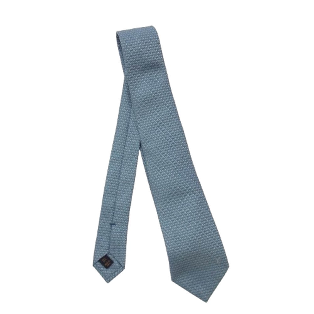 LOUIS VUITTON ルイ・ヴィトン ネクタイ M71209 ダイヤモンド V シルク100％ ネクタイ ライトブルー系【中古】