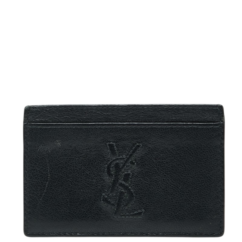 サンローラン YSLロゴ カードケース パスケース ブラック レザー レディース SAINT LAURENT 中古