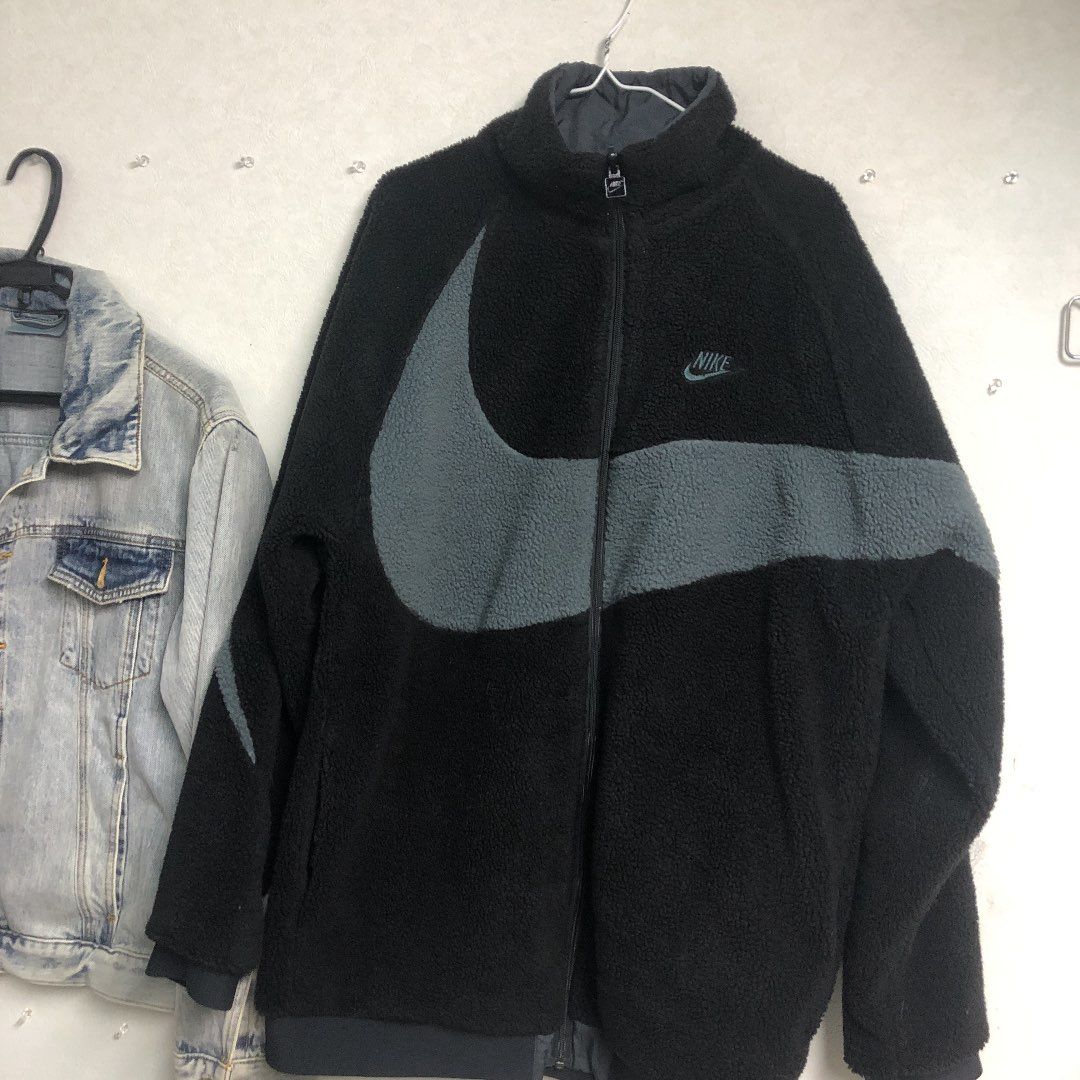 Nike Big Swoosh Reversible Boa Jacket"Black Neon"