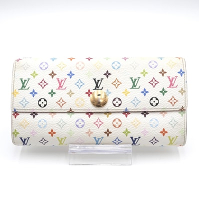 LOUIS VUITTON(ルイ・ヴィトン)モノグラム・マルチカラー ポルトフォイユ・サラ ヴィンテージ 長財布 二つ折り財布 ブロン ホワイト マルチカラー PVC レザー ゴールド金具 レディース【中古】