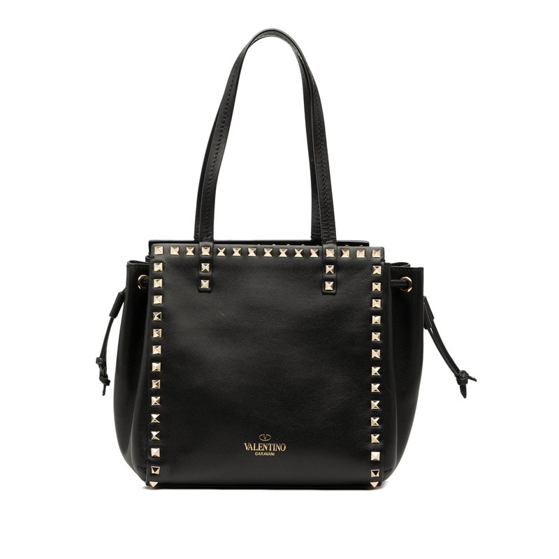 ヴァレンティノ ロックスタッズ ハンドバッグ ショルダーバッグ ブラック レザー レディース VALENTINO 中古