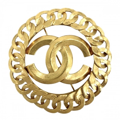 CHANEL シャネル ブローチ ココマーク アクセサリー ヴィンテージ ラウンド GP 96P ゴールド レディース 約21.3g 1996年【中古品】