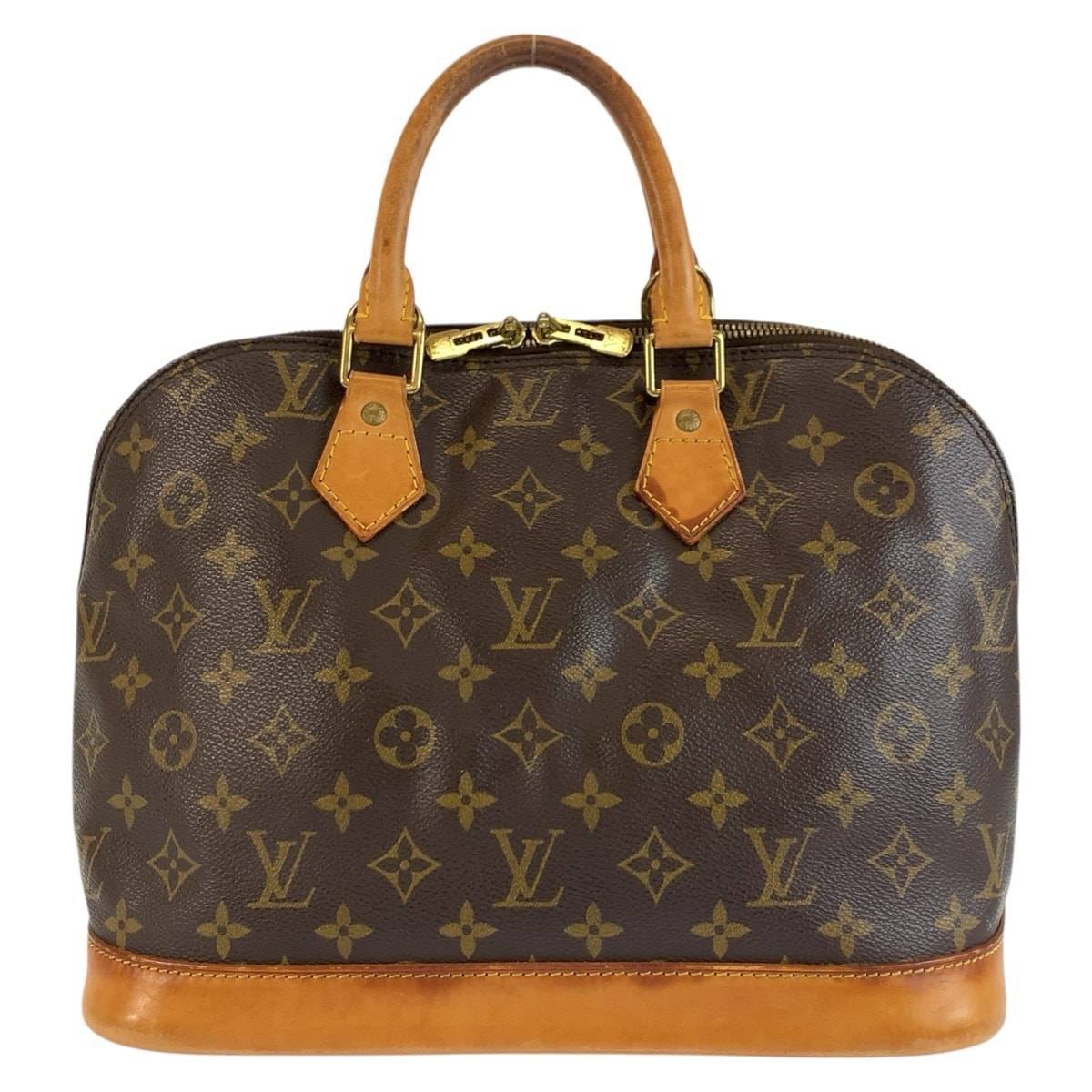 LOUIS VUITTON ルイヴィトン モノグラム アルマ ブラウン ゴールド金具 PVC レザー/ ハンドバッグ ボストンバッグ 1-0294291 【中古】