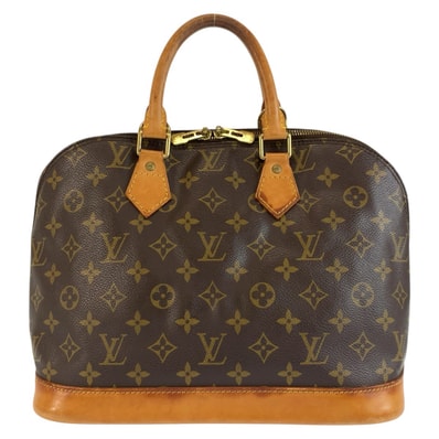 LOUIS VUITTON ルイヴィトン モノグラム アルマ ブラウン ゴールド金具 PVC レザー/ ハンドバッグ ボストンバッグ 1-0294291 【中古】