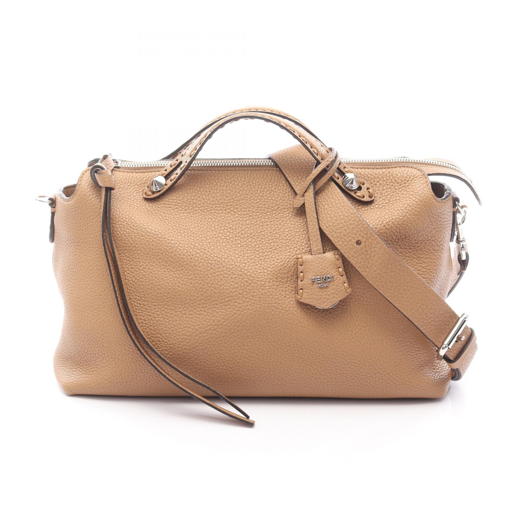 フェンディ FENDI バイ ザ ウェイ セレリア ラージ ハンドバッグ バッグ レザー レディース ブラウン系 8BL156ASU2F0EMR 【中古】