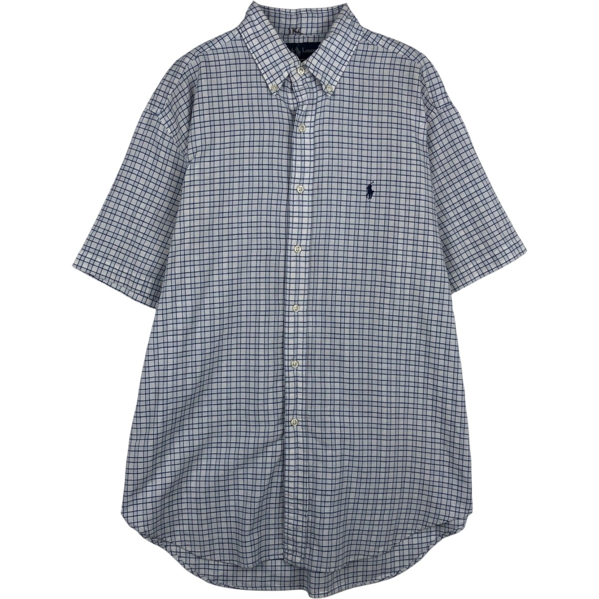 古着 ラルフローレン Ralph Lauren BLAKE 半袖 ボタンダウン チェックシャツ メンズM相当/eaa641127