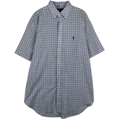 古着 ラルフローレン Ralph Lauren BLAKE 半袖 ボタンダウン チェックシャツ メンズM相当/eaa641127