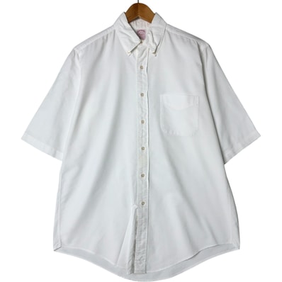 古着 80~90年代 ブルックスブラザーズ Brooks Brothers MAKERS 半袖 ボタンダウンシャツ USA製 メンズM相当 ヴィンテージ/eaa556410