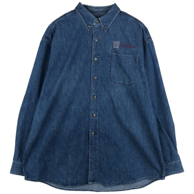 古着 90~00年代 エルエルビーン L.L.Bean 長袖 ボタンダウンデニムシャツ メンズXL相当 ヴィンテージ/eaa609605