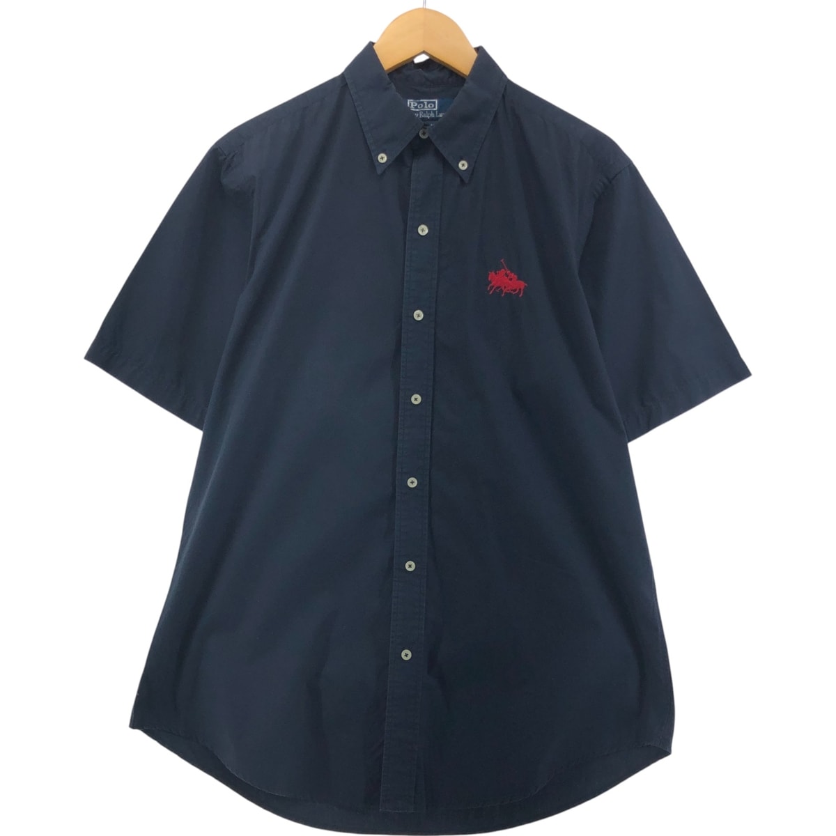 古着 ラルフローレン Ralph Lauren POLO by Ralph Lauren CUSTOM FIT 半袖 ボタンダウンシャツ メンズM相当/eaa551125