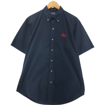古着 ラルフローレン Ralph Lauren POLO by Ralph Lauren CUSTOM FIT 半袖 ボタンダウンシャツ メンズM相当/eaa551125