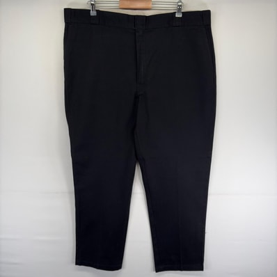 古着 ディッキーズ Dickies パンツ チノパン スラックス 874 ストレート ジッパーフライ センタープレス w44 L32 ブラック系 メンズ
