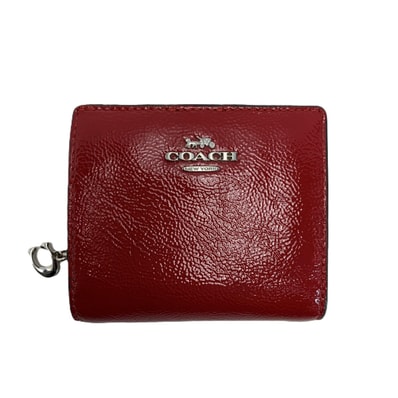 COACH コーチ パテントレザー CW790 レッド 2つ折り財布