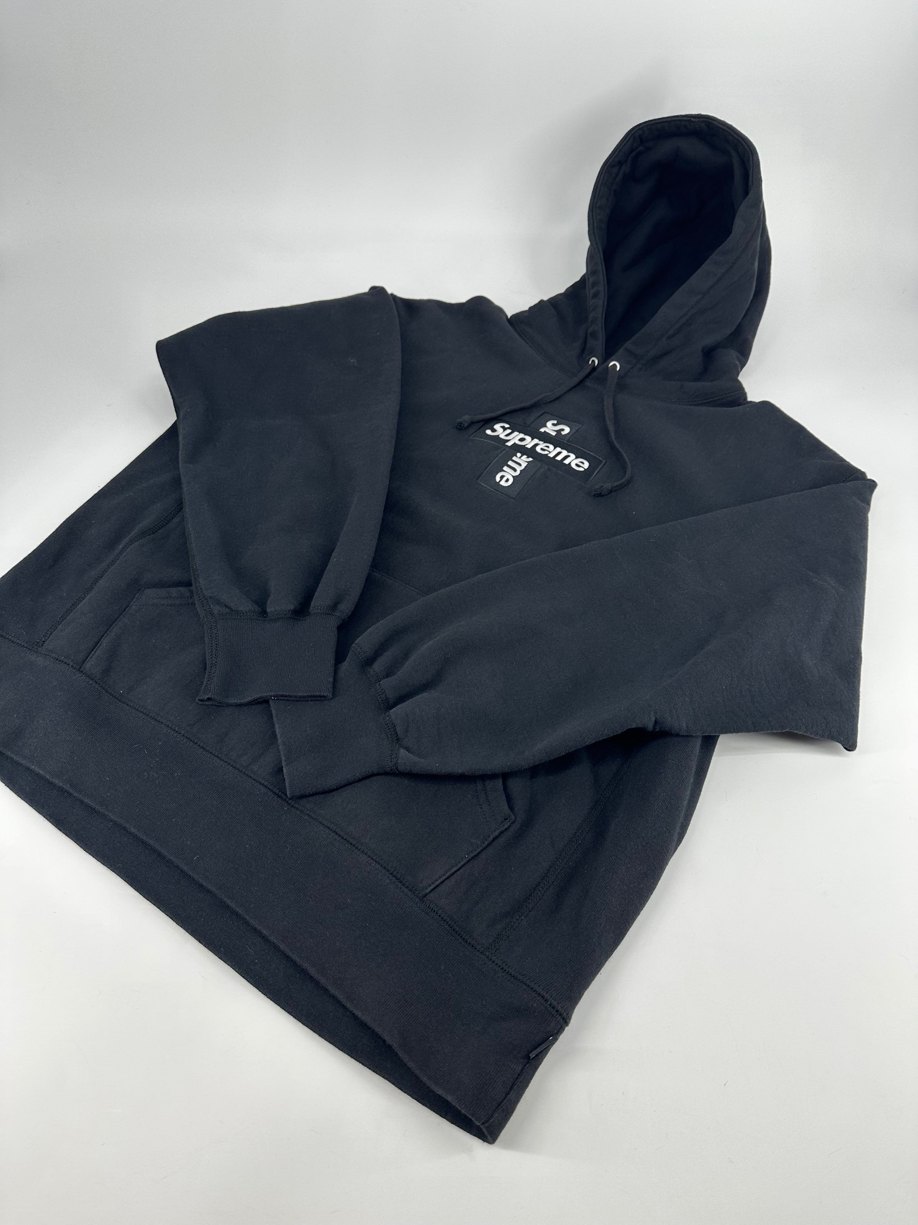 Supreme Cross Box Logo Hooded Sweatshirt "Black"
