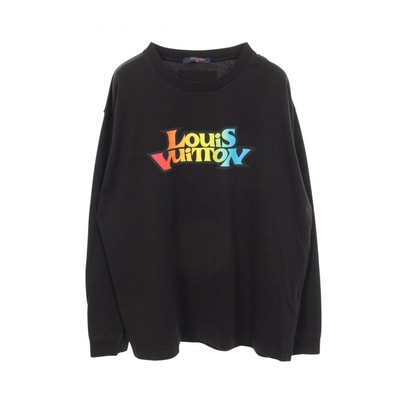 ルイ・ヴィトン LOUIS VUITTON LVフェード プリンテッド ロングスリーブ 長袖Tシャツ 衣料品 トップス コットン メンズ ブラック系 RM231M NPG HOY31W 【中古】