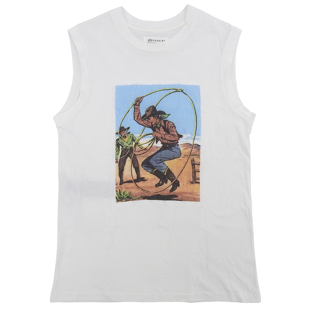 メゾンマルジェラ COWBOY TANK TOP カウボーイプリント タンクトップ トップス メンズ ホワイト XS S51GC0525 24年 XS