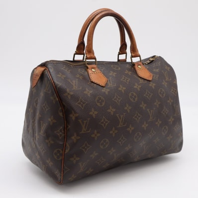 LOUIS VUITTON ルイ・ヴィトン モノグラム スピーディ30 M41526 ハンドバッグ ブラウン コーティングキャンバス レザー メンズ