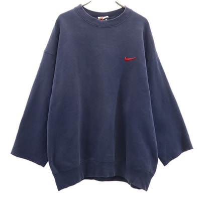 NIKE ナイキ 90s 00s オールド 白タグ 長袖 スウェット トレーナー XL ネイビー