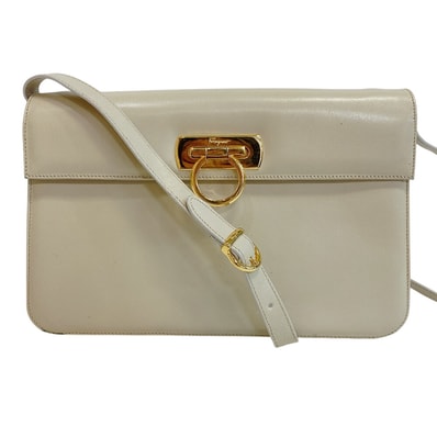 サルヴァトーレフェラガモ Salvatore Ferragamo ショルダーバッグ ガンチーニ ヴィンテージ 斜め掛け ホワイト系