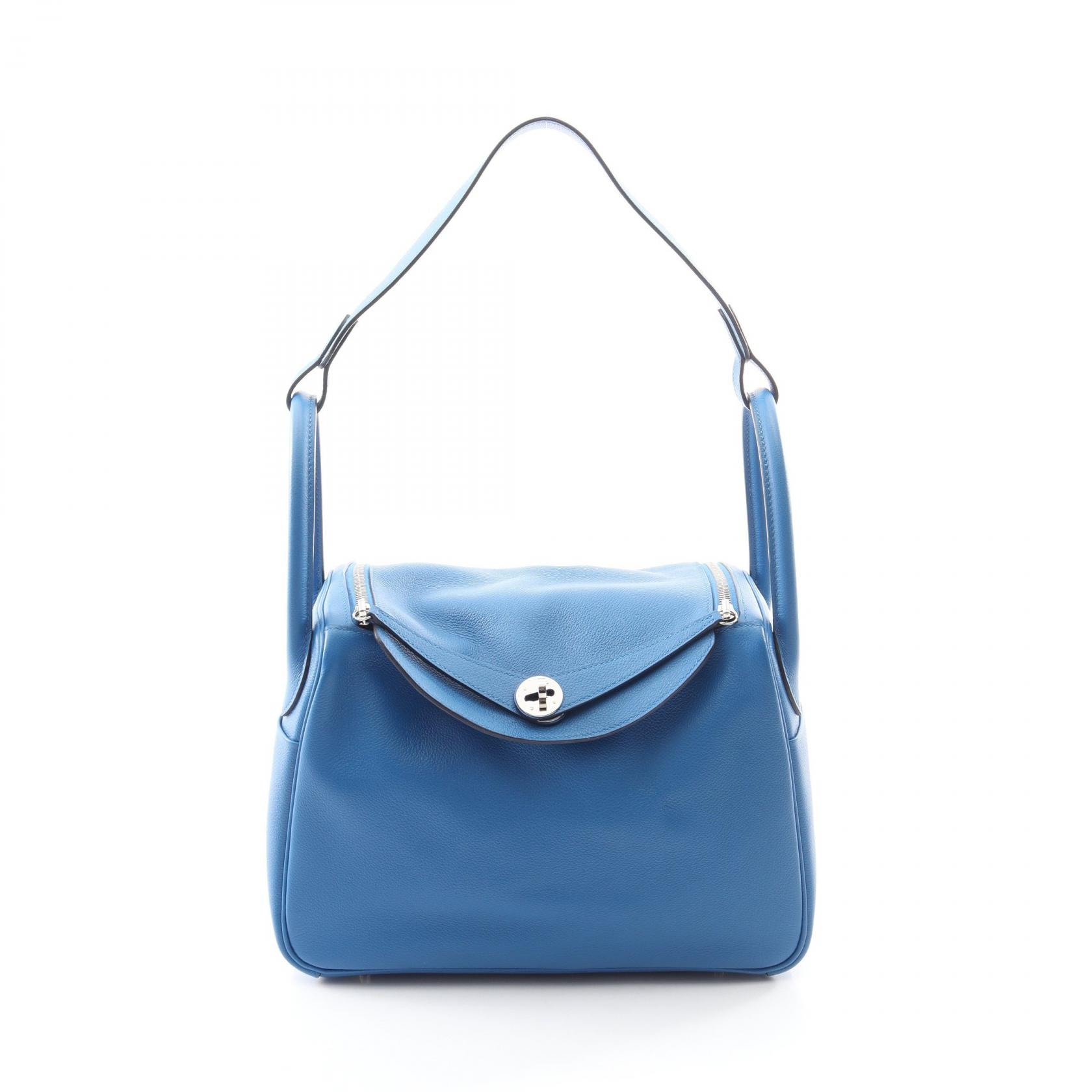 エルメス HERMES リンディ30 ショルダーバッグ バッグ レザー エバーカラー エバーカラー ブルーゼリージュ D刻印(2019年製造) レディース ブルー系 073426CK 【中古】
