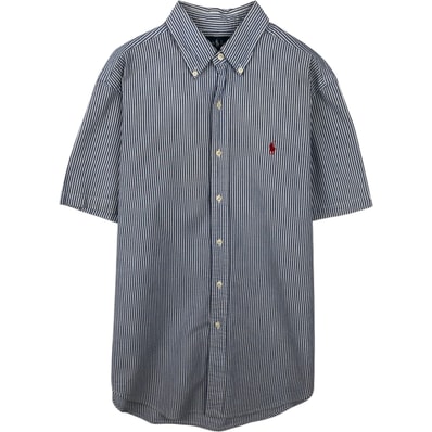 古着 ラルフローレン Ralph Lauren CLASSIC FIT クラシックフィット シアサッカー 半袖 ボタンダウン ストライプシャツ メンズM相当/eaa644884
