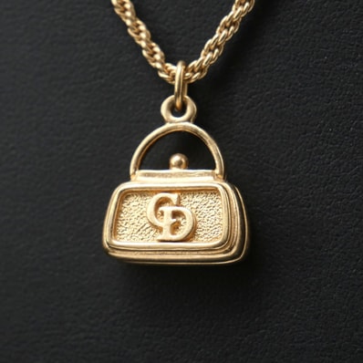Christian Dior クリスチャンディオール ヴィンテージ ネックレス CDロゴ バッグモチーフ オールドディオール ブランド古着【中古】20250527/RA4859